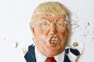 Sculptural Rendition: Donald Trump Falling Apart